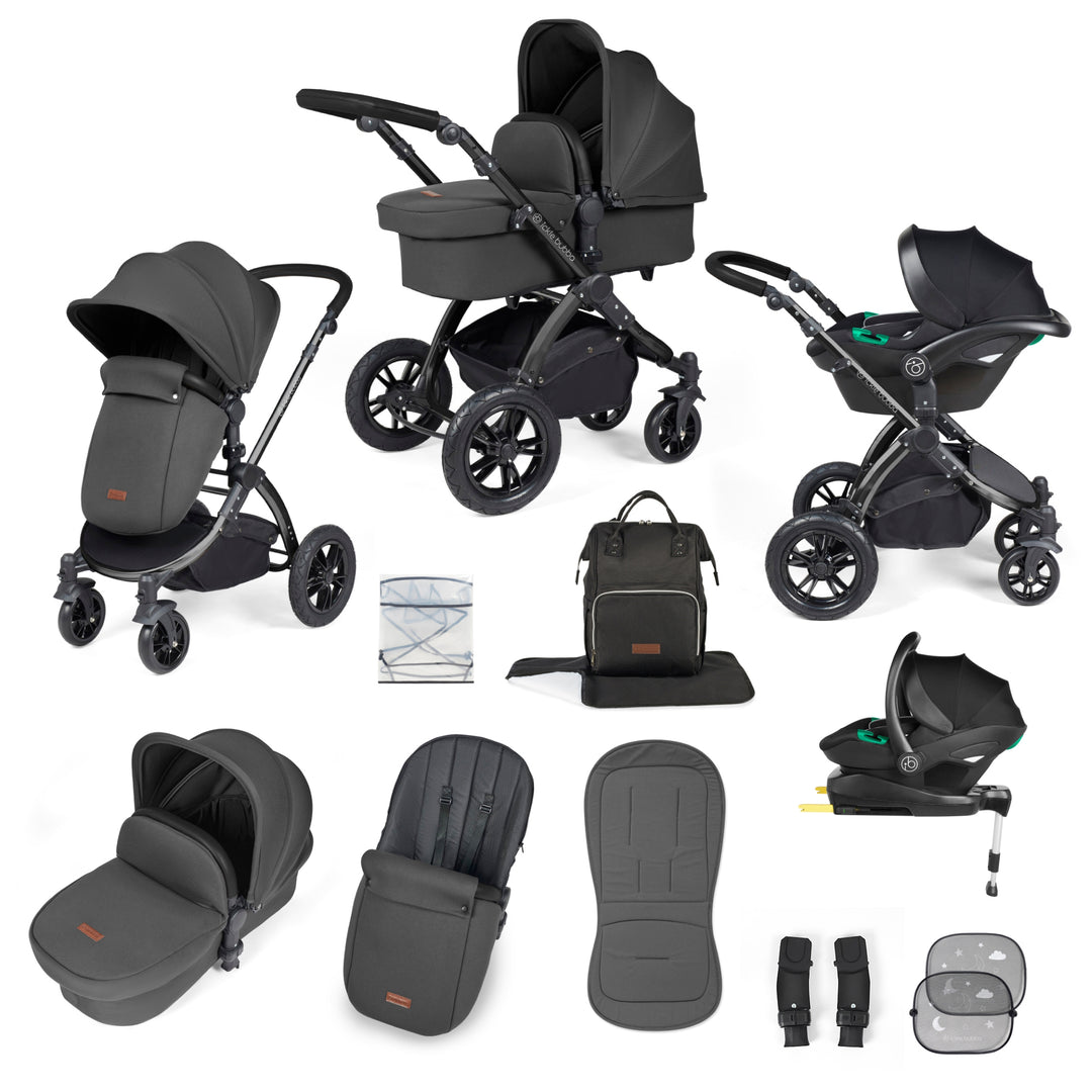 Stomp Luxe All In One Travel System with Stratus i-Size Car Seat & Base - As Good As New